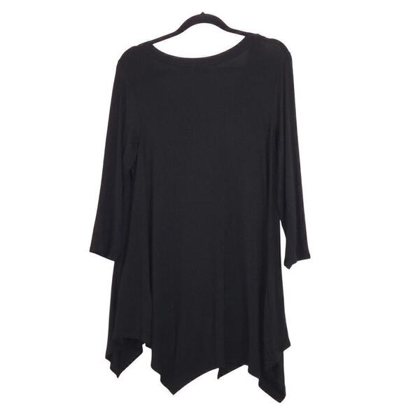 NYDJ Black V-neck Tunic‎ Top Women's Size Small Modal Elastane - Picture 2 of 5